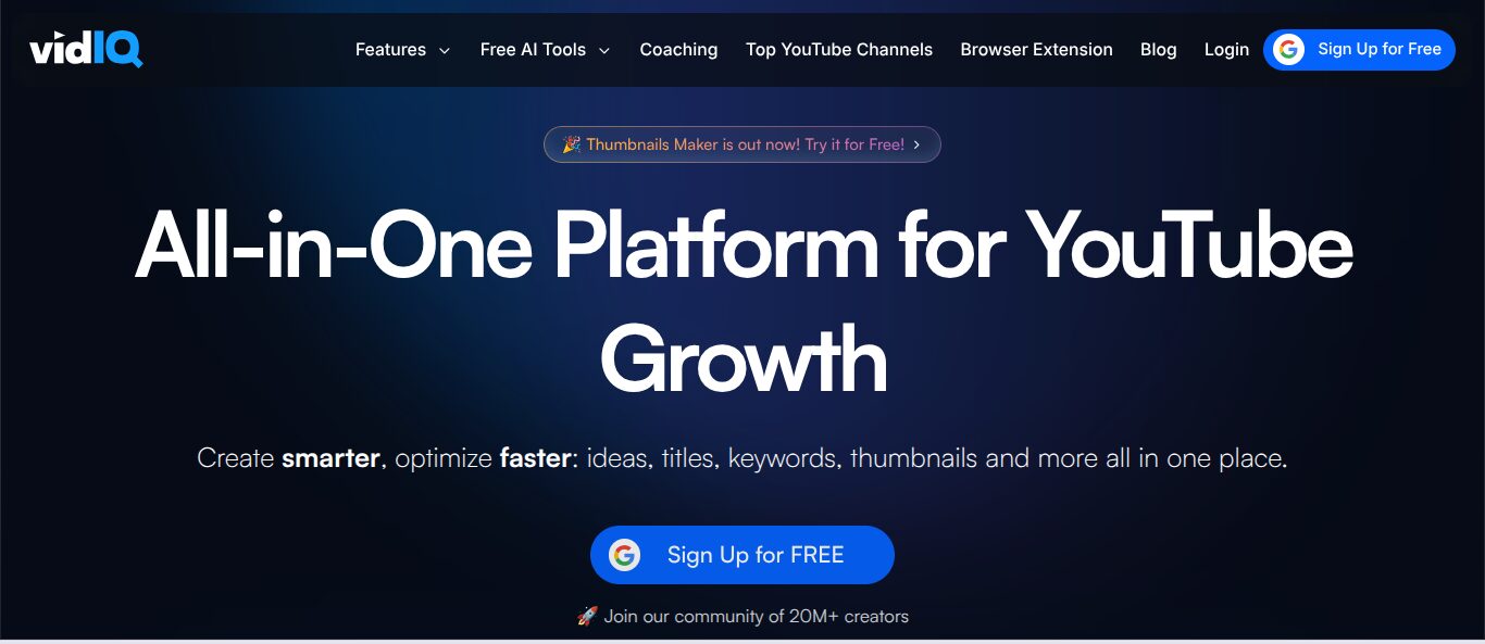 VidIQ - Platform for Youtube Growth