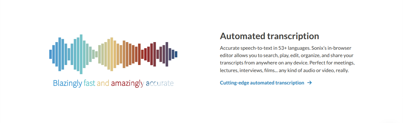 Sonix - Automated transcription