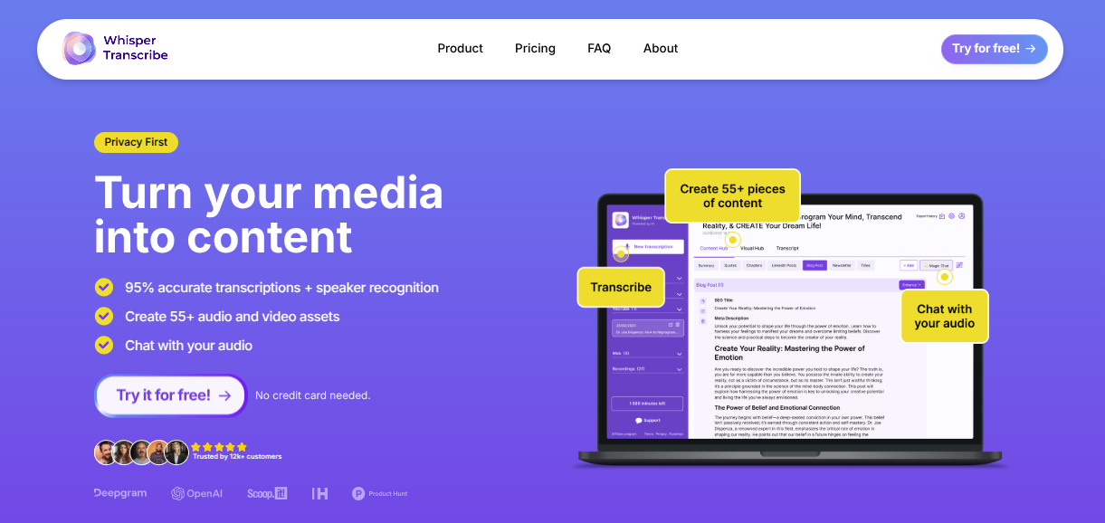 WhisperTranscribe homepage