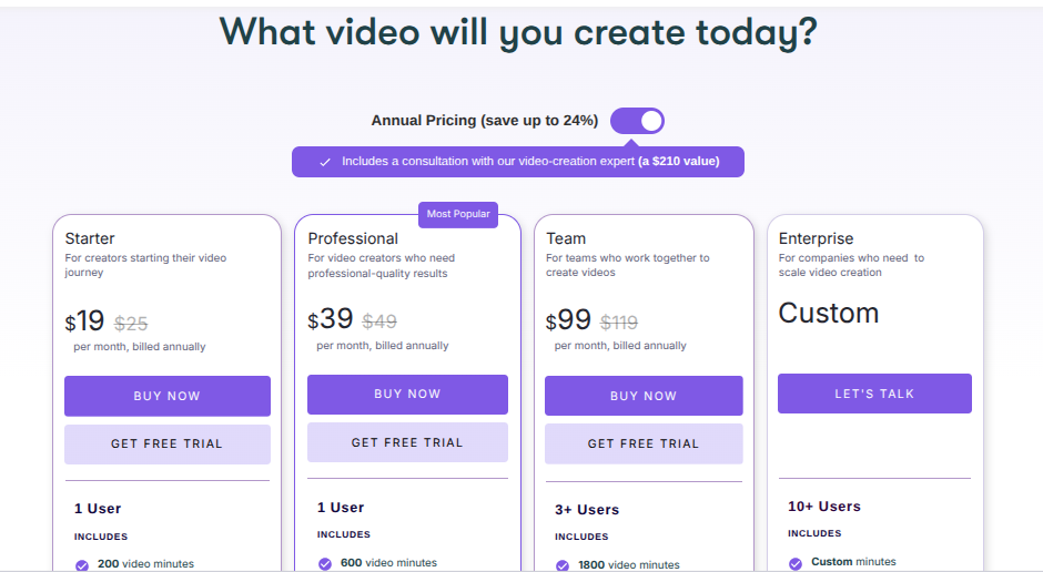 Pictory AI - pricing
