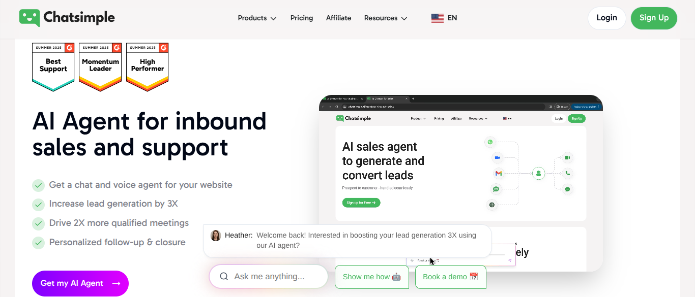 Chatsimple - homepage