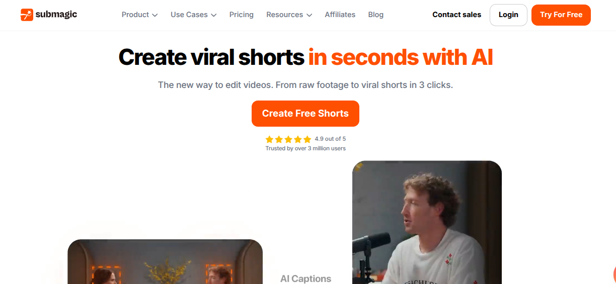 Submagic ai video editor