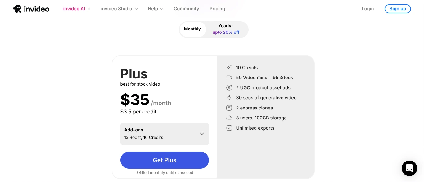 inVideo AI Pricing