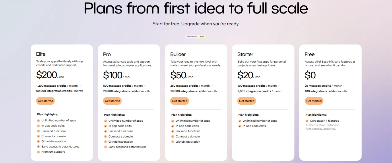 Base44 Pricing